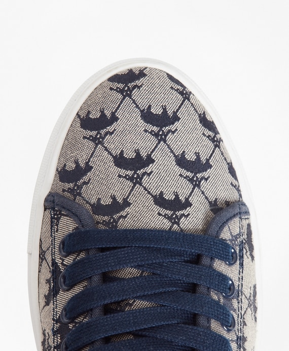 Leather-Trimmed Logo Jacquard Sneakers