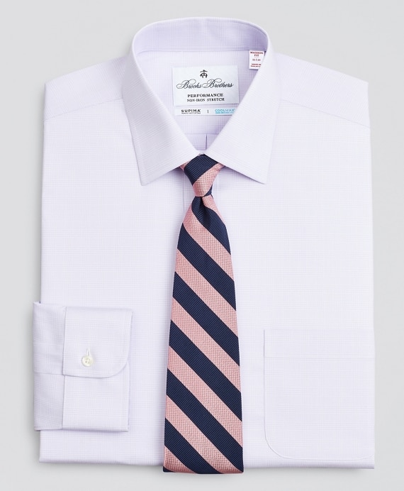 Madison Classic-Fit Dress Shirt, Performance Non-Iron with COOLMAX®, Ainsley Collar Twill Check