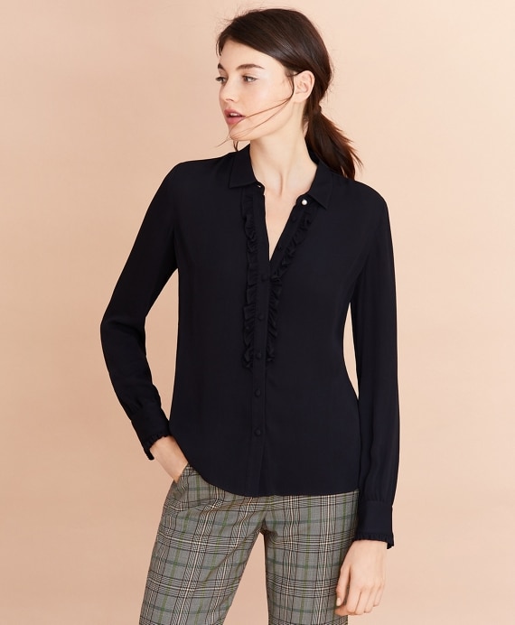 Crepe Ruffled Blouse