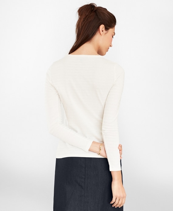 Textured-Stripe Supima® Cotton Top