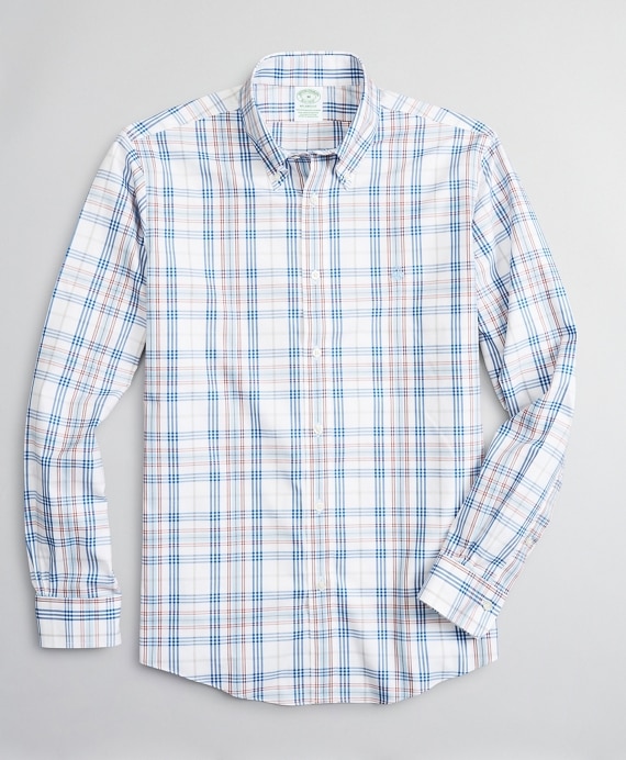 Stretch Milano Slim-Fit Sport Shirt, Non-Iron Multi-Plaid