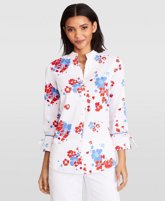 Floral-Print Supima® Cotton Sateen Tunic