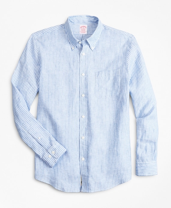 Madison Classic-Fit Sport Shirt, Irish Linen Stripe