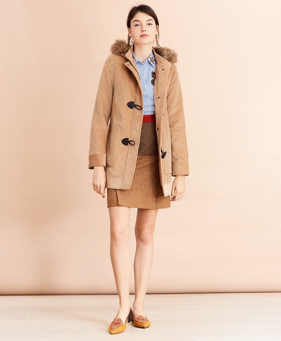 Water-Repellent Cotton Corduroy Duffle Coat