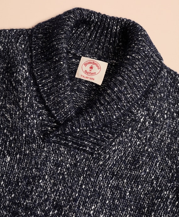 Cotton-Blend Shawl-Collar Sweater