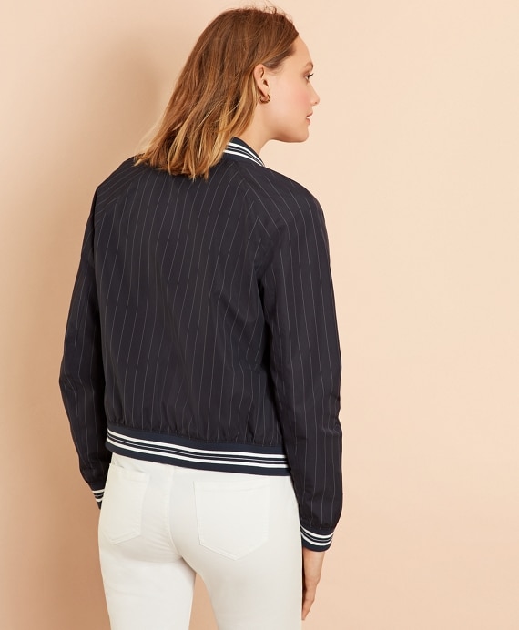 Pinstripe Bomber Jacket