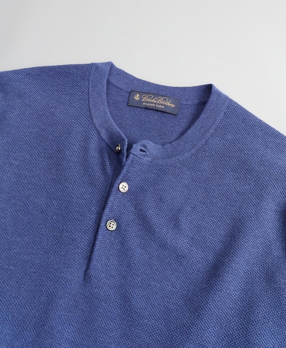 Silk and Cotton Henley Sweater