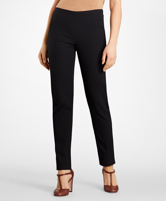 Petite Stretch-Cotton Jacquard Pants