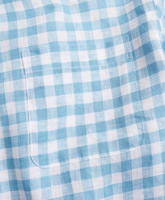 Milano Slim-Fit Sport Shirt, Irish Linen Gingham