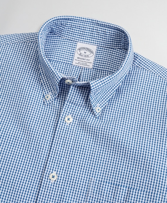 Regent Fitted Sport Shirt, Seersucker Short-Sleeve Gingham