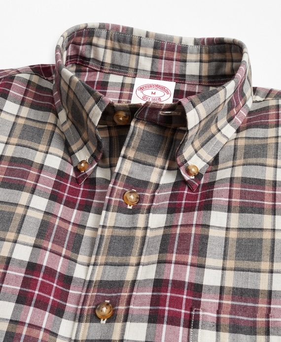 Madison Fit Multi-Plaid Brushed Flannel Sport Shirt