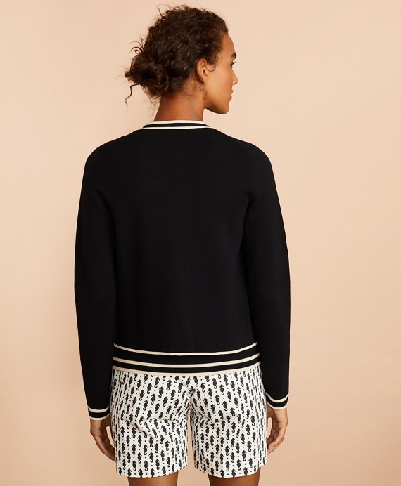 Tie-Neck Cotton Cardigan