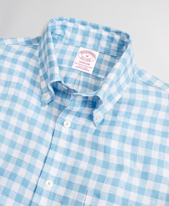 Madison Classic-Fit Sport Shirt, Irish Linen Gingham