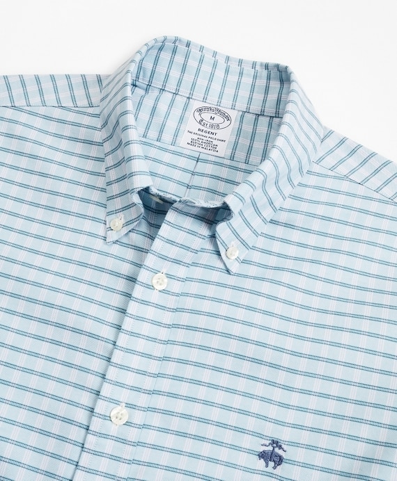 Stretch Regent Fitted Sport Shirt, Non-Iron Short-Sleeve Check
