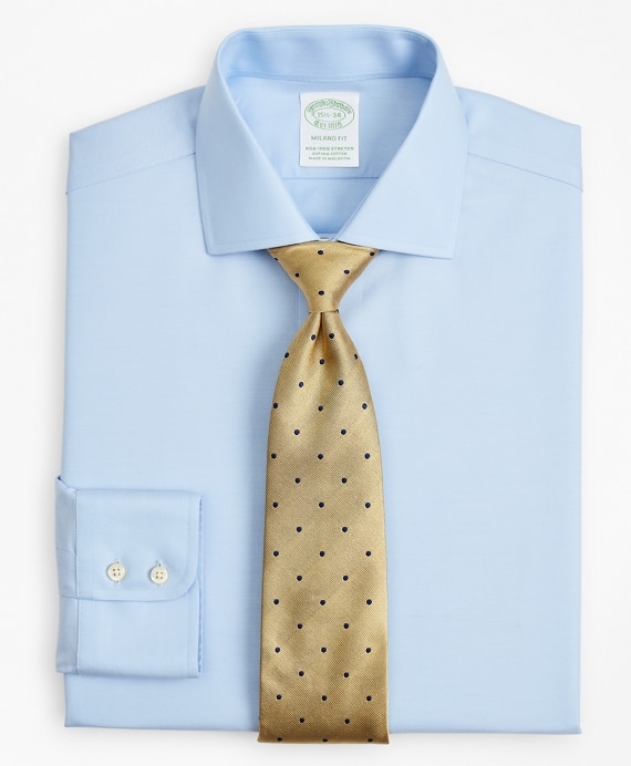 Stretch Milano Slim-Fit Dress Shirt, Non-Iron Twill English Collar