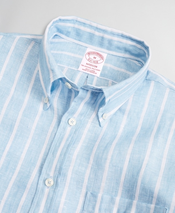 Madison Classic-Fit Sport Shirt, Irish Linen Large Stripe