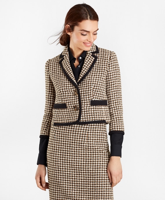 Checked Tweed Cropped Jacket