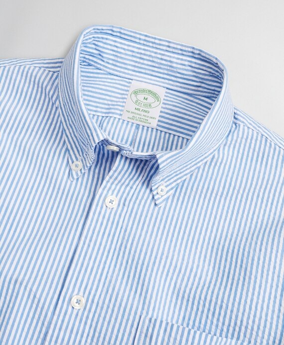 Milano Slim-Fit Sport Shirt, Seersucker Stripe