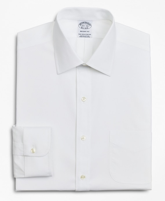 Stretch Regent Fitted Dress Shirt, Non-Iron Poplin Ainsley Collar