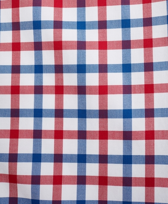 Stretch Madison Classic-Fit Sport Shirt, Non-Iron Large Windowpane