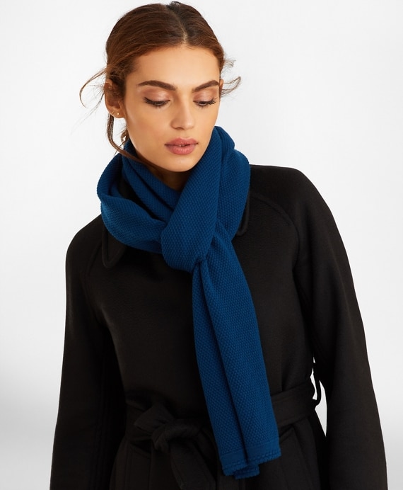 Waffle-Knit Merino Wool Scarf