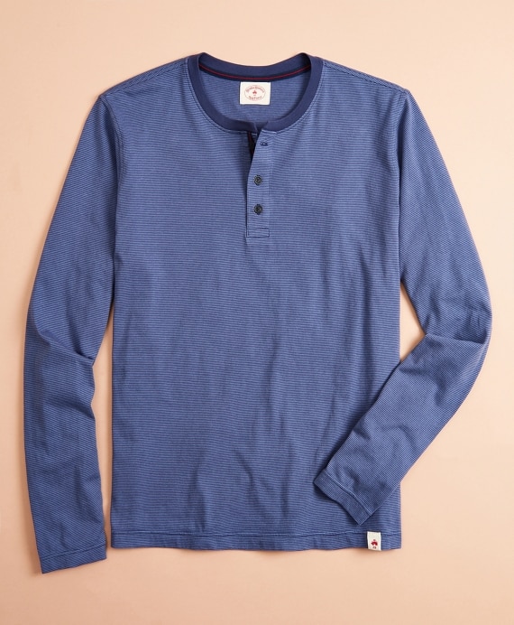 Striped Jersey Long-Sleeve Henley