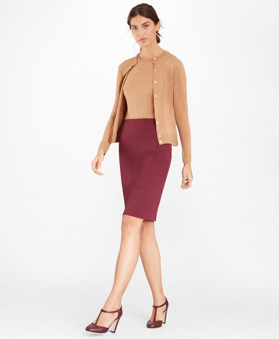 Stretch Wool Twill Pencil Skirt