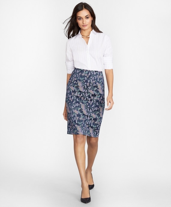 Petite Non-Iron Striped Supima® Cotton Fitted Shirt