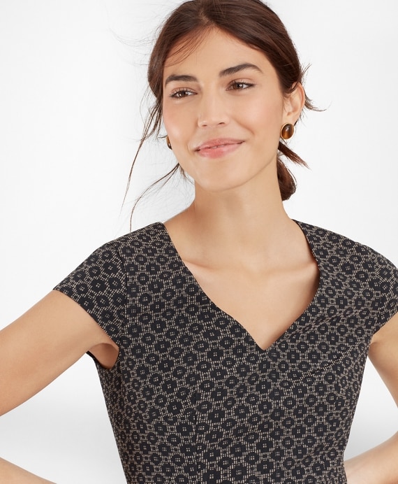 Floral Jacquard Sheath Dress