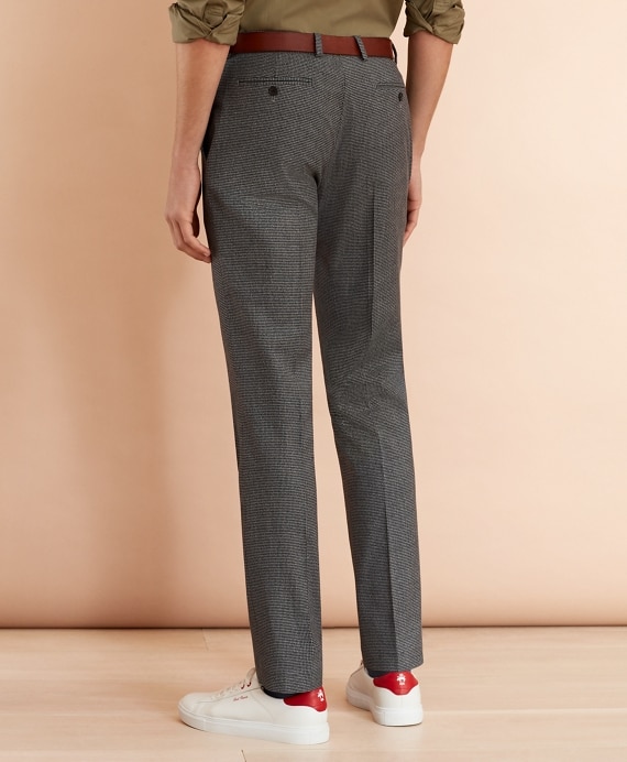 Cotton-Blend Houndstooth Trousers