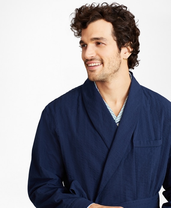 Seersucker Tonal Stripe Robe