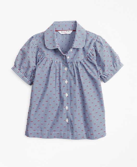 Girls Cotton Gingham Bib