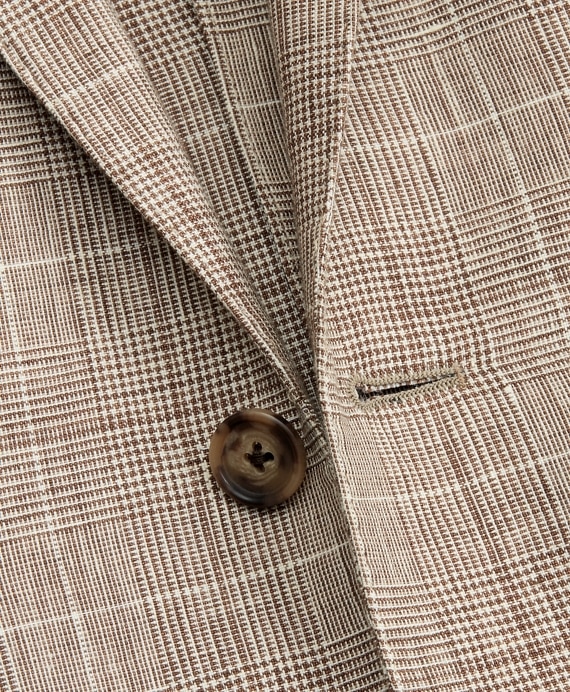 Milano Fit Three-Button Check Linen Sport Coat