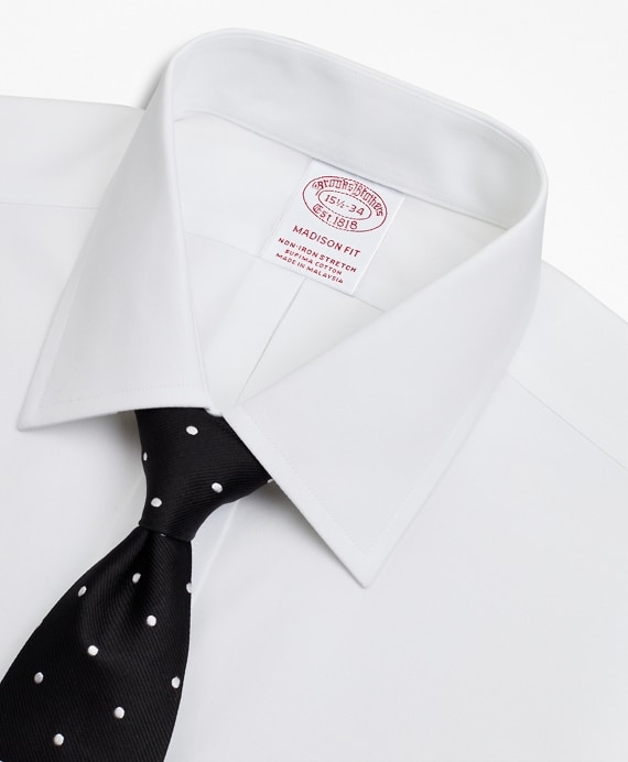 Stretch Madison Classic-Fit Dress Shirt, Non-Iron Poplin Ainsley Collar