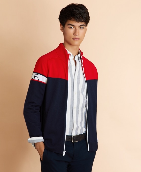 Color-Block Merino Wool Full-Zip