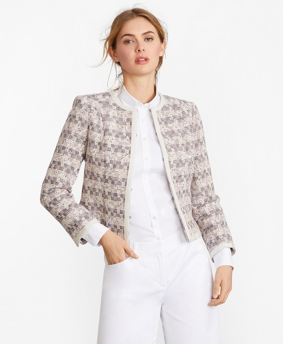 Checked Tweed Boucle Jacket