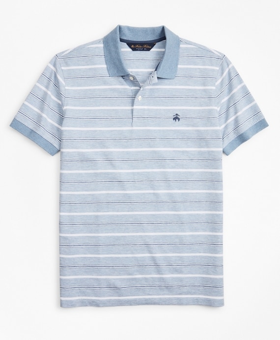 Original Fit Cotton and Linen Stripe Polo Shirt