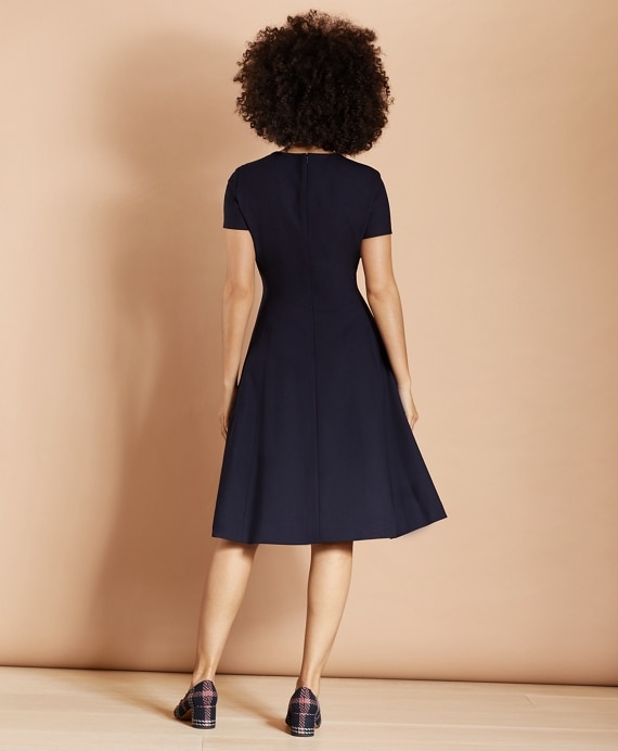 Wool-Blend Twill A-Line Dress