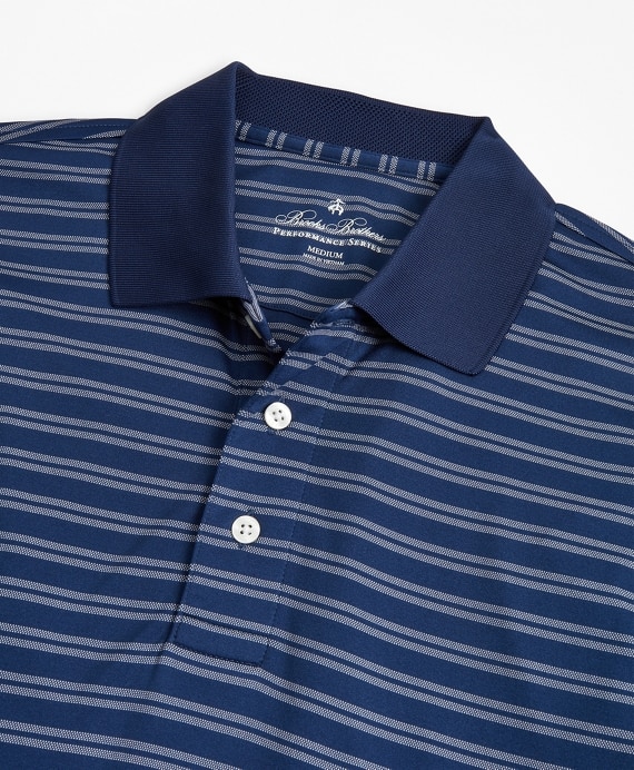 Performance Series Textured Double-Stripe Polo Shirt