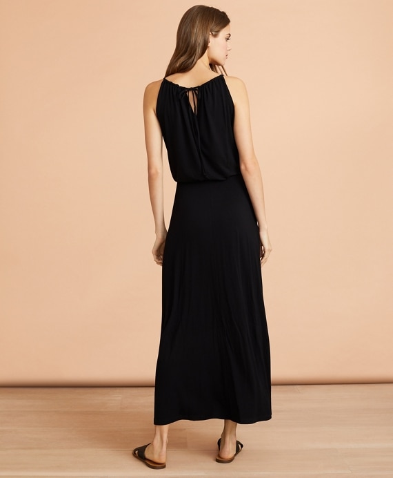 Keyhole-Neck Jersey Maxi Dress