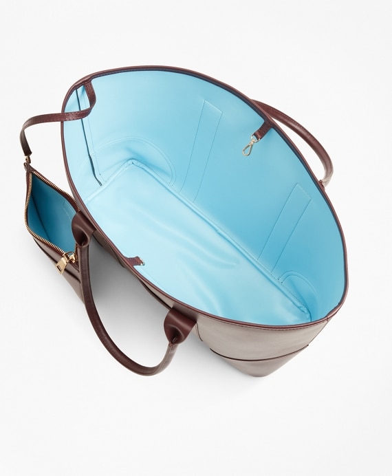 Logo-Embellished Leather Tote Bag