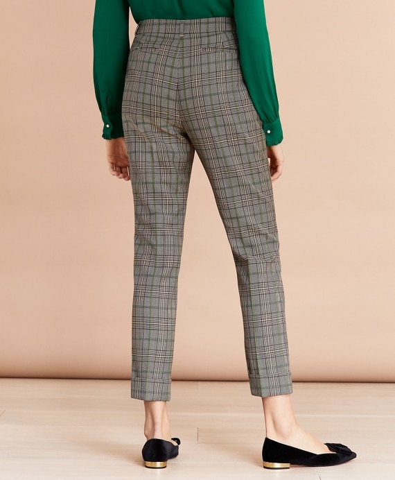 Plaid Wool Twill Cuffed Pants