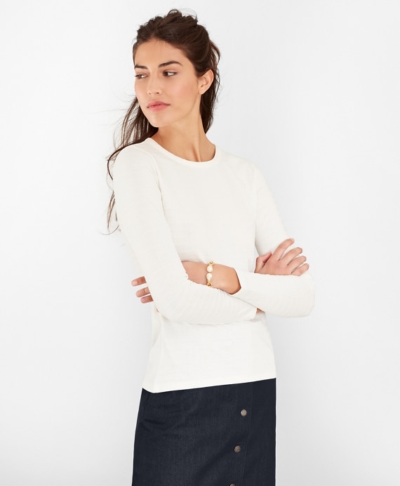 Textured-Stripe Supima® Cotton Top