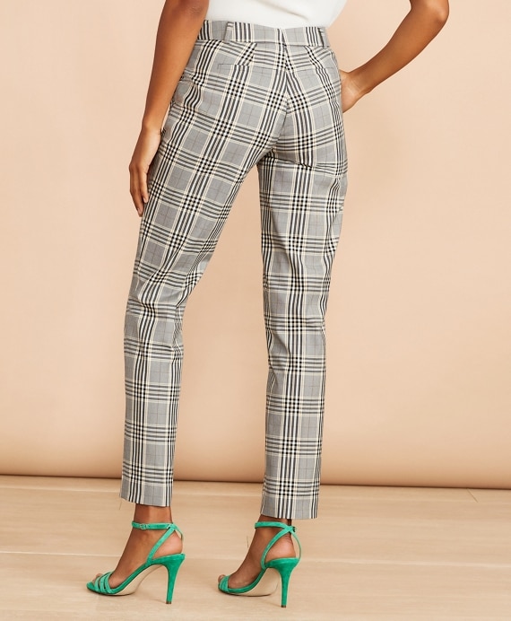 Tartan Stretch-Cotton-Blend Cropped Pants