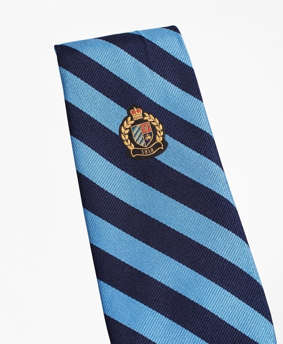 Limited Edition Archival Collection BB#4 Striped Rep with Crest Silk Tie