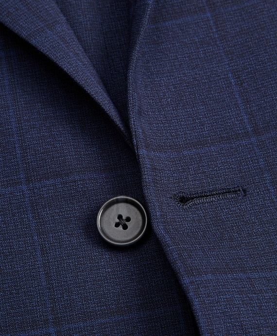 Regent Fit BrooksCool® Navy Plaid Suit