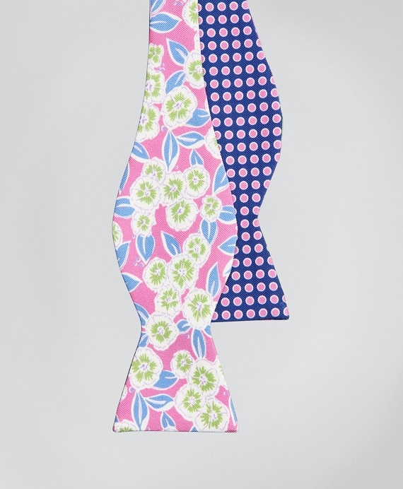 Floral with Dots Bow Tie