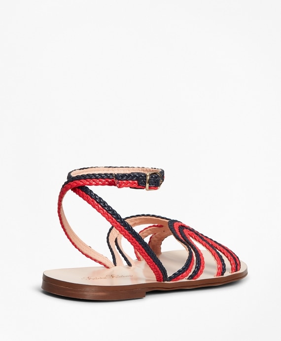 Braided Leather Slide Sandals