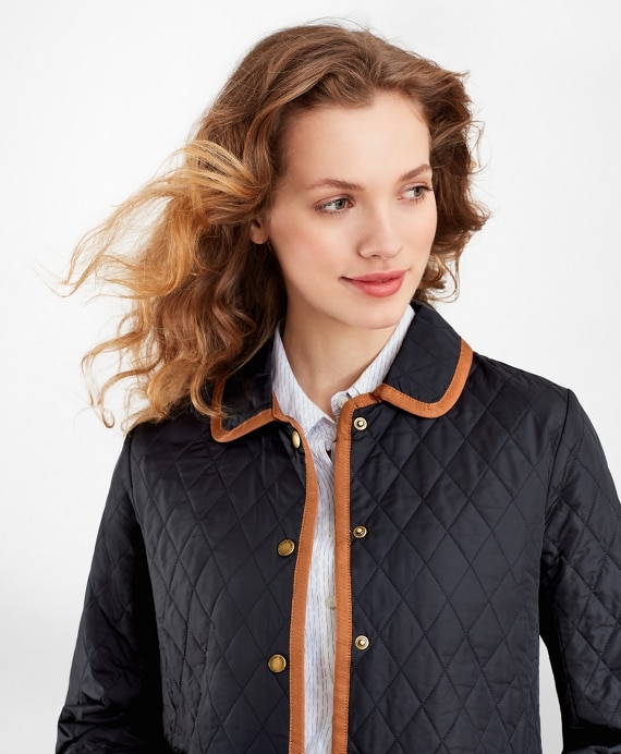 Water-Repellent Quilted Car Coat