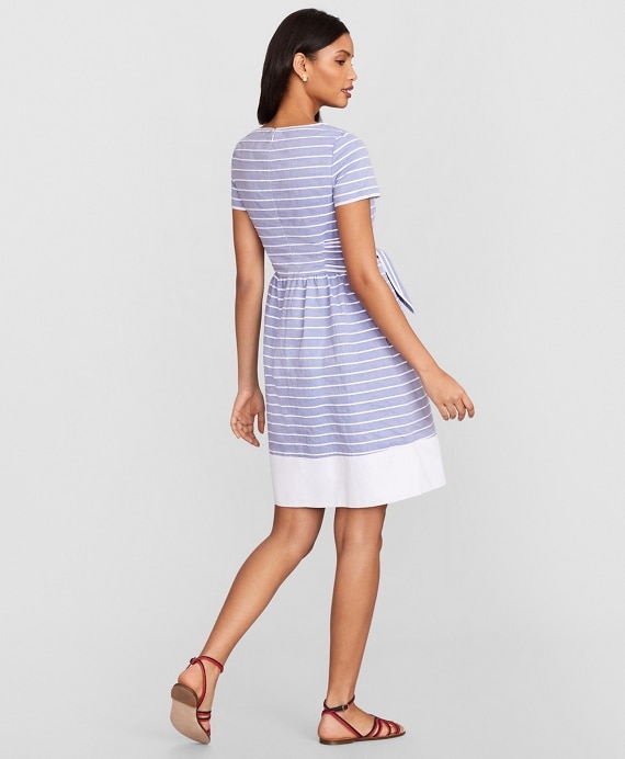 Striped Cotton Dobby Dress